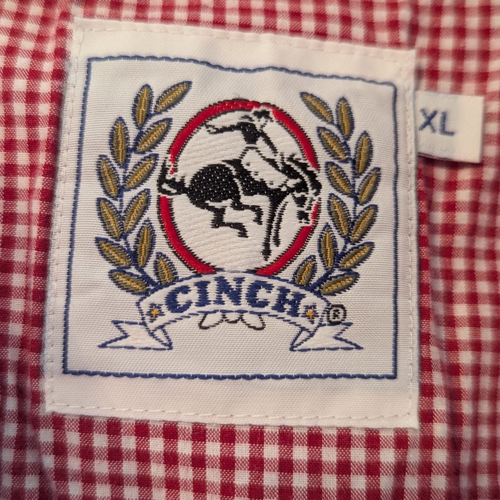 VTG Western Cowboy Cinch Miller Style Red Checkered Gingham SS Shirt Men's XL - Picture 3 of 8